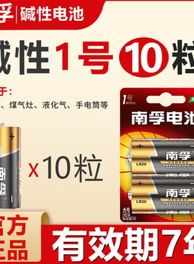 南孚1号电池D型一号大号10节碱性LR20热水器煤气灶液化气燃气炉灶天然气电池燃气手电筒干电池10粒批发