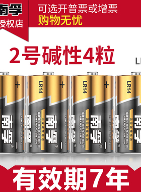 南孚2号电池碱性中二号电池正品+耐用型电池2号正品大全官方旗舰店面包超人燃气灶热水器玩具手电筒c型电池