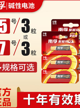 南孚碱性5号AA3节7号AAA五号LR6儿童玩具电池批发AA空调电视机汽车遥控器鼠标剃须刀挂钟闹钟1.5V干电池
