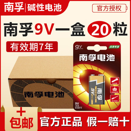 南孚9V九伏碱性电池6F22万用表万能表方块形电源烟雾报警器叠层电池方形玩具遥控器无线话筒麦克风干电池批发