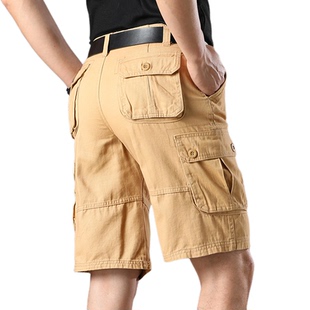 五分裤 中裤 纯棉短裤 多口袋马裤 男 男宽松直筒休闲裤 包穿十年男士