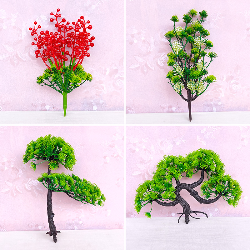 小盆栽插花摆件单支假花绿植
