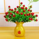 饰仿真绿植红色富贵果家居餐桌面花瓶麦穗摆件房间花束假花 室内装