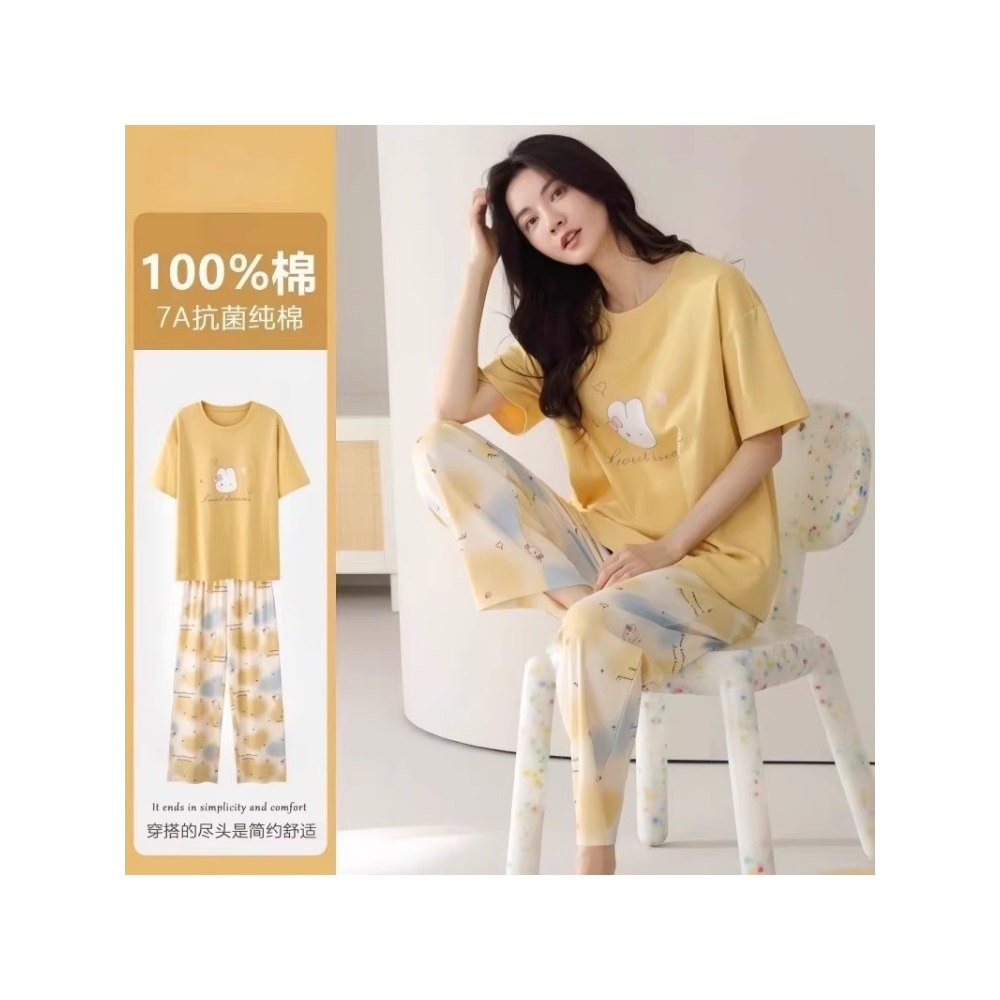 2026夏季新款女士睡衣纯棉短袖长裤全棉休闲凉感可外穿家居服套装,女士内衣/男士内衣/家居服,睡衣/家居服套装,淘宝优惠券,粉丝福利购,淘宝优惠卷