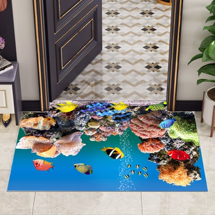 钢化玻璃地垫门口家用防滑脚垫定制中式入户门地垫软玻璃门口入户