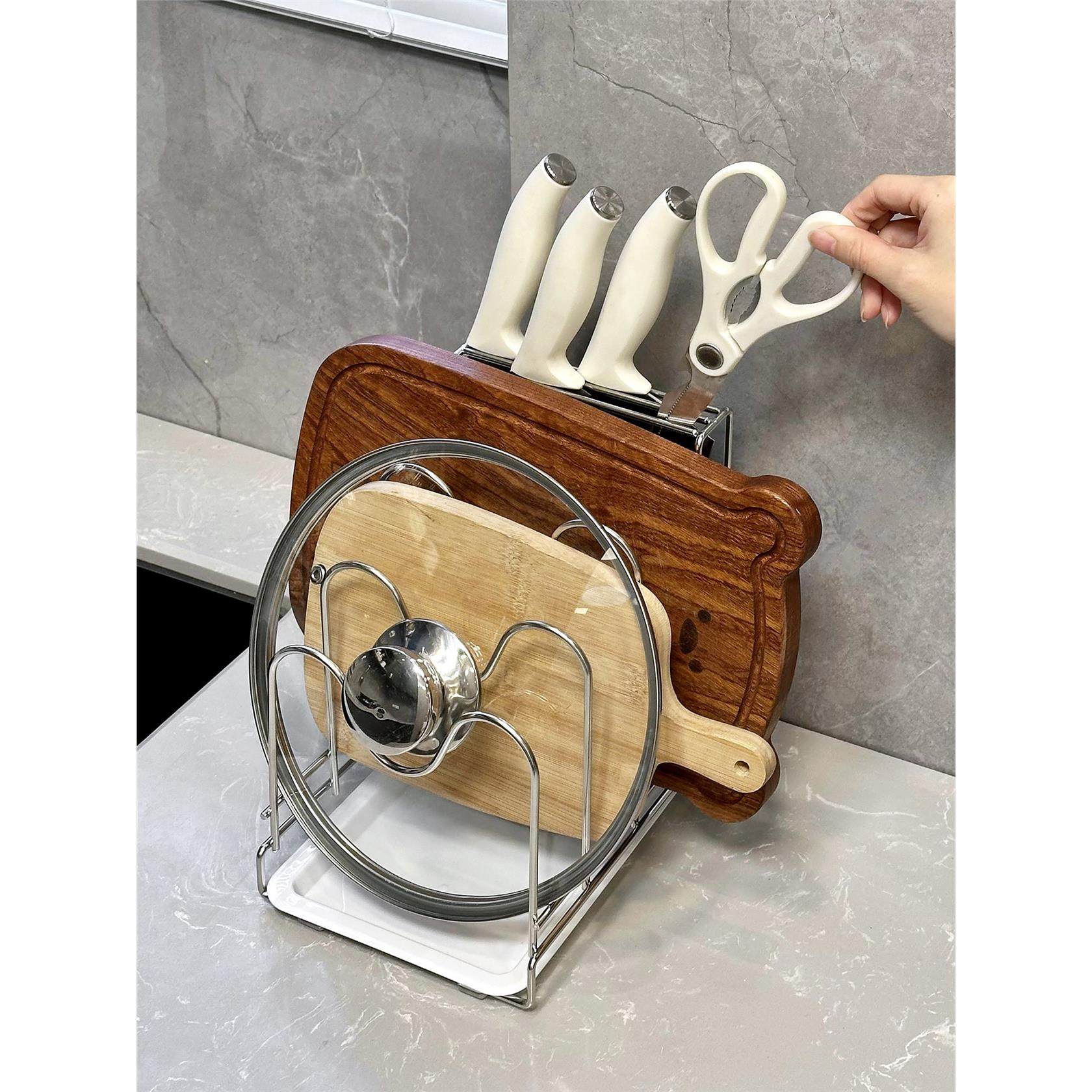 刀架菜板架一体高颜值厨房台面多功能沥水砧板刀具锅铲分格置物架,厨房/烹饪用具,刀架,淘宝优惠券,粉丝福利购,淘宝优惠卷