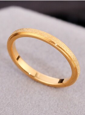 三生三世磨砂ins潮风钛钢食指环