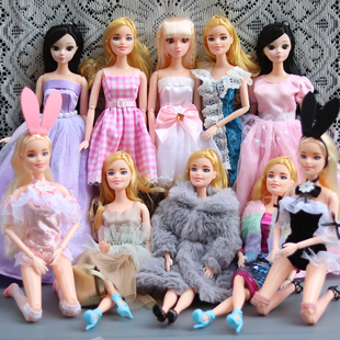 30cm娃娃衣服瘦体芭洋娃娃比公主裙晚礼服秋冬装可爱套装娃衣换装