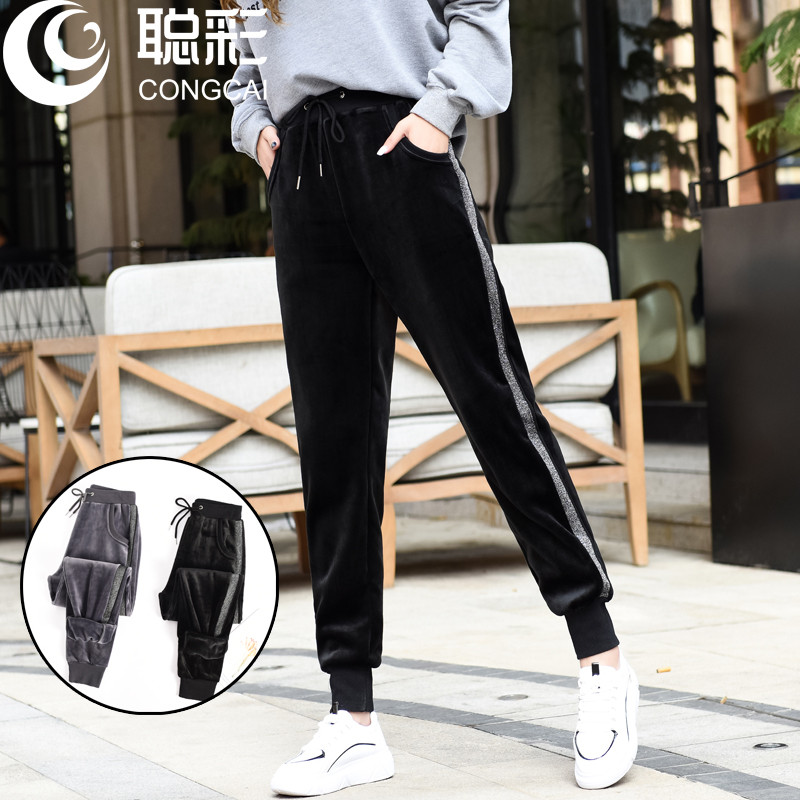 高腰加长版女裤加绒超长双面绒