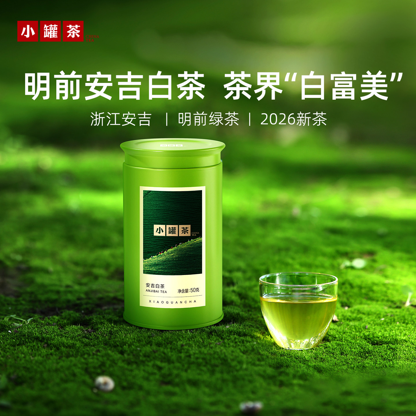 【26年春茶】小罐茶2026年新茶春茶明前安吉白茶绿茶茶叶礼盒50g