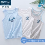 Хлопковая майка топ для мальчиков без рукавов, летняя тонкая футболка, детский базовый приятный телу бандаж пупочный, подходит для подростков