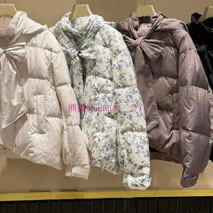 厚实又保暖！原厂追加~LB家 蝴蝶结系带连帽短款羽绒服