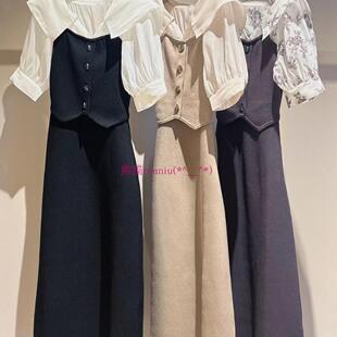 优雅气质风！原厂出~S家 甜美翻领印花拼接针织连衣裙