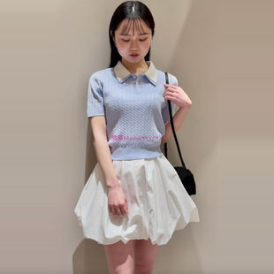褶皱花苞迷你短裙裤 百搭又气质 甜美纯色高腰修身 原厂D推荐 S家