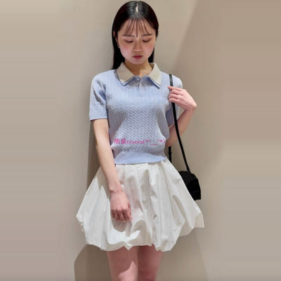 甜美百搭高腰褶皱花苞迷你短裙裤