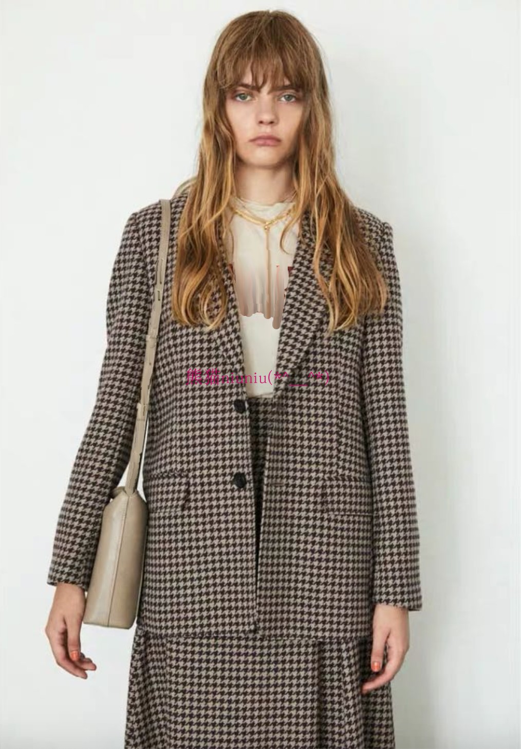 對比mo家復古風顯瘦西服毛呢外套