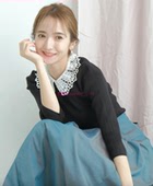 要入 R家 七分袖 纯圆贵牌 2way刺绣蕾丝领针织衫 81358670