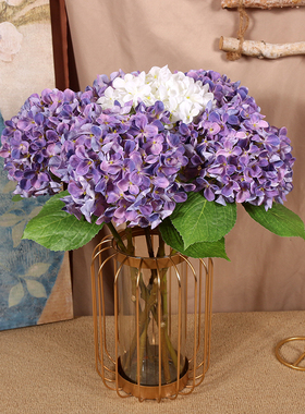 紫色加密款大绣球花仿真花高级感客厅餐桌摆件拍照道具装饰假花艺