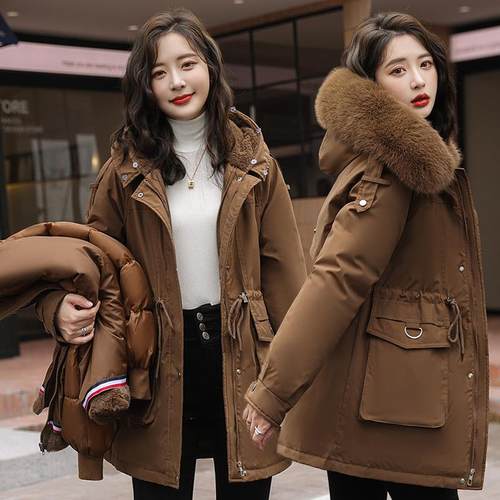 派克服女2025新款冬季可拆卸内胆羽绒棉服气质防寒服加厚棉衣外套