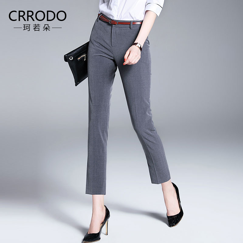 灰色西裤女九分裤秋季直筒裤西装裤秋冬2025新款职业ol女裤制服裤