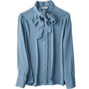 法式衬衫雪纺上衣高级感女款春季气质洋气春款职业内搭春装白衬衣