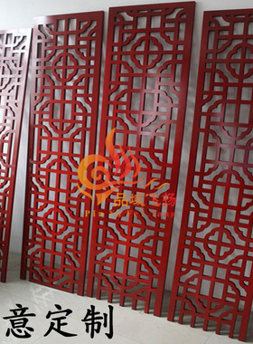 新中式镂空雕花pvc板装饰件通花板窗花造型挂件屏风隔断花纹吊顶