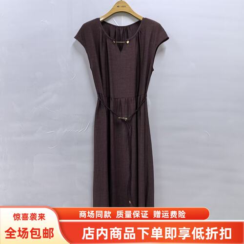 Y26BL2053夏装2026女式新款时尚优雅系带无袖遮肚长款气质连衣裙