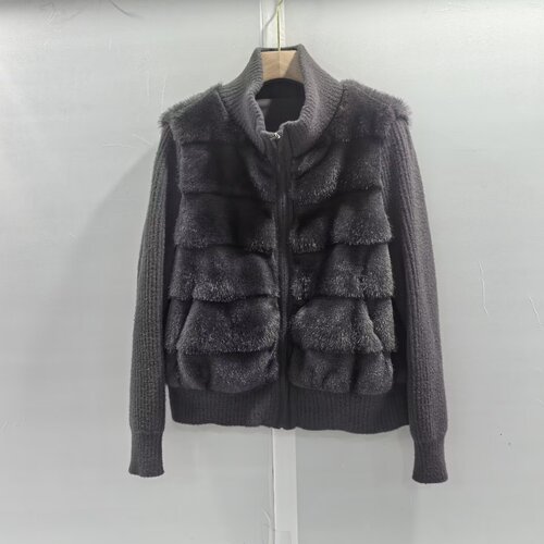 S27DW8880冬装2026女新款时尚高端气质立领拼接皮毛一体短款外套