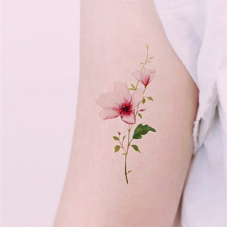 清新小花朵纹身贴ins风手臂脚踝刺青贴纸防水女持久