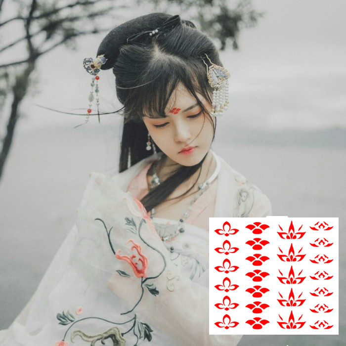 花钿眉心贴额贴额头贴古装印花美人儿童汉服古风防水女持久纹身贴在类目 彩妆/香水/美妆工具, 身体彩绘中 - 来自Buy2taobao.com提供专业的淘宝代购服务