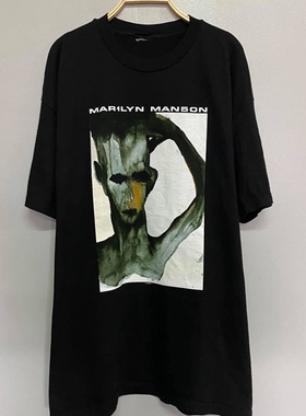 Marilyn Manson玛丽莲曼森Vintage高街潮流短袖人像复古男女Tee恤