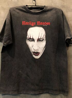 Marilyn Manson玛丽莲曼森欧美高街FOG复古vintage男女短袖T恤潮