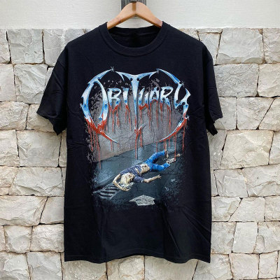 Obituary生死簿Slowly死亡金属乐队摇滚男女短袖小众重金属T恤潮