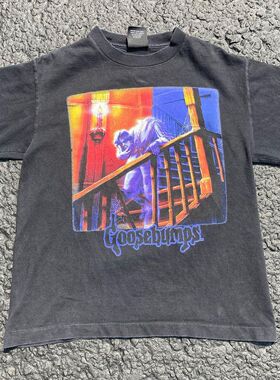 Goosebumps致敬鸡皮疙瘩怪味escape破坏暗黑潮流落肩男女短袖T恤