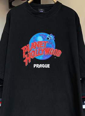 Planet Hollywood好莱坞星球ulzzang波普艺术短袖男女情侣款T恤潮