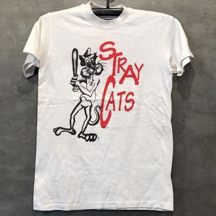 Stray Cats流浪猫乐队迷途猫嘻哈朋克风ins潮牌短袖男女宽松Tee恤