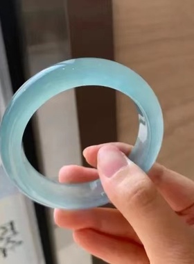 天然独龙玉蓝水冰种玉镯