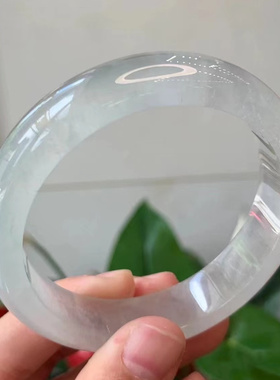 天然云南独龙玉白月光翡翠色手镯