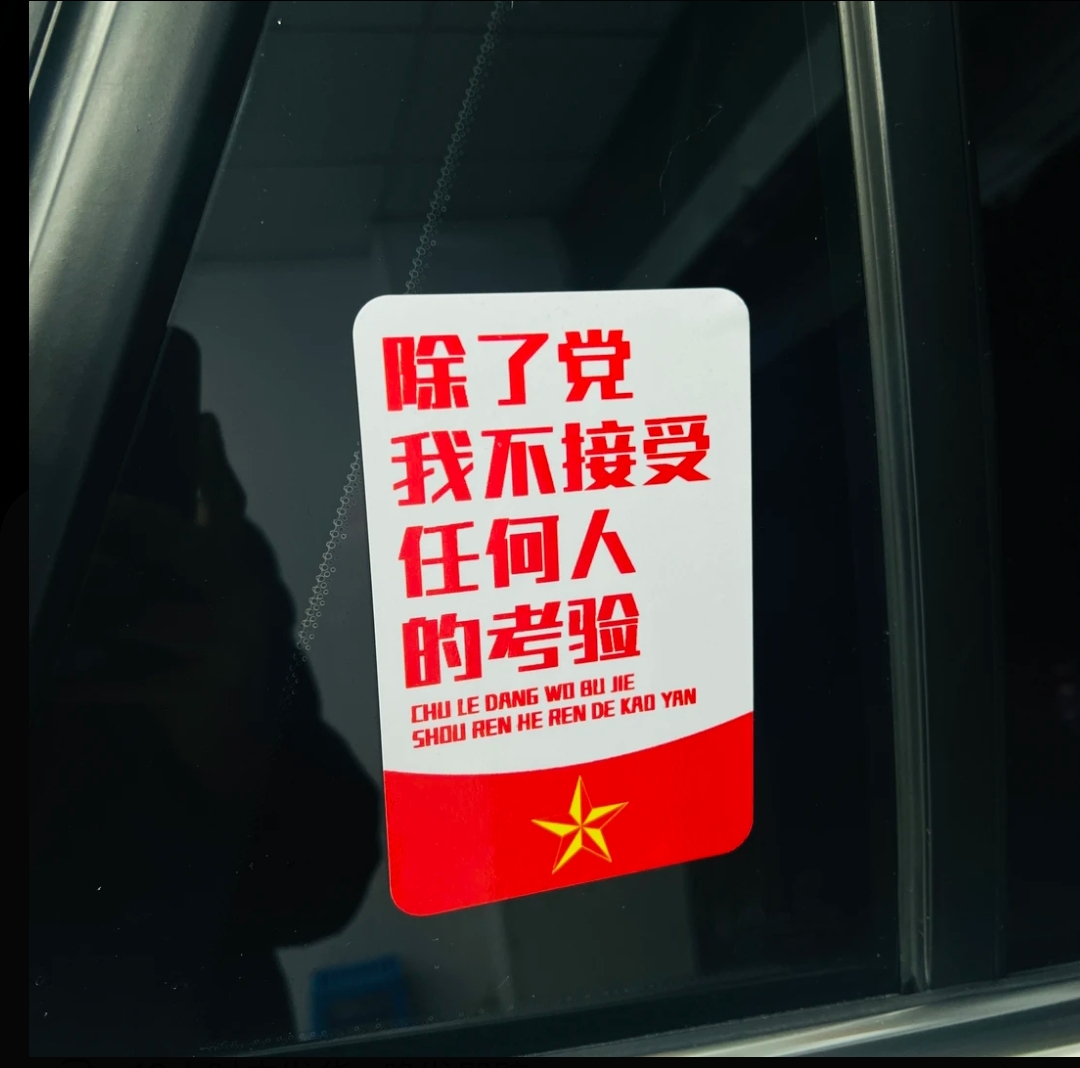 除了党我不接受任何人的考验汽车贴纸励志国潮摩托车电动车装饰贴