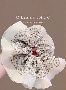 韩系碎花大肠发圈慵懒头绳百搭腰果高级感气质马尾头花丸子头发绳