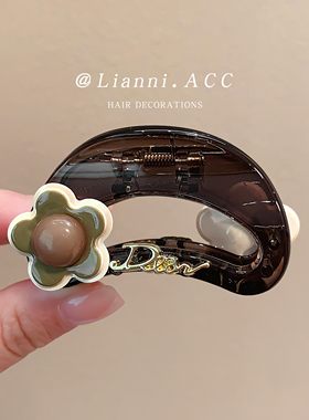 2026新款复古花朵抓夹女高级感后脑勺盘发夹气质百搭鲨鱼夹发饰