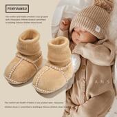 子加绒棉鞋 冬季 12个月宝宝步前鞋 男女软底婴幼儿鞋 新生婴儿鞋 袜6
