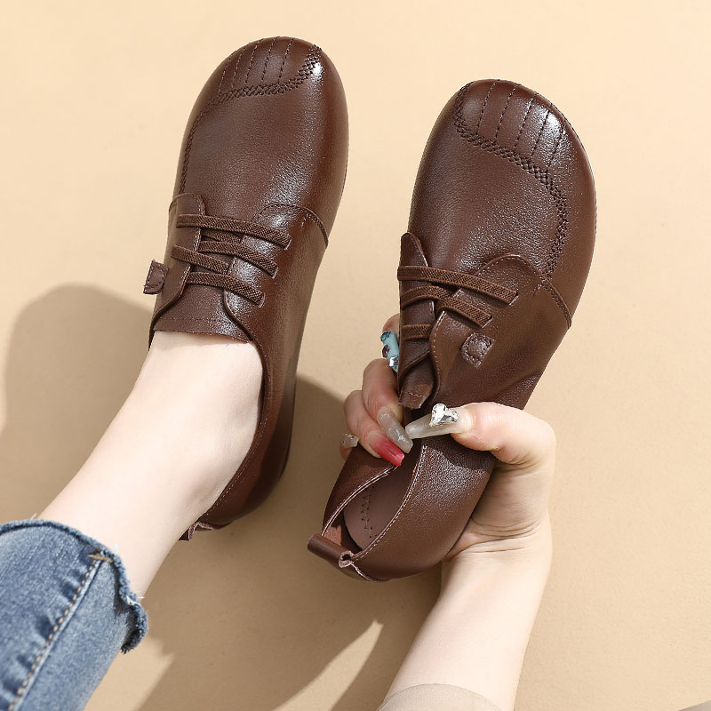 玲峰单鞋休闲牛皮女鞋