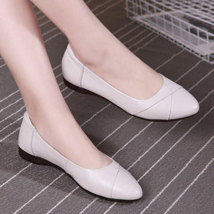 2025新款春季真皮平底大码女鞋41-43休闲软皮单鞋女牛筋软底皮鞋