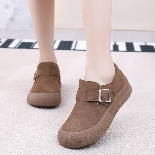 玲峰大码真皮女鞋柔软舒适保暖