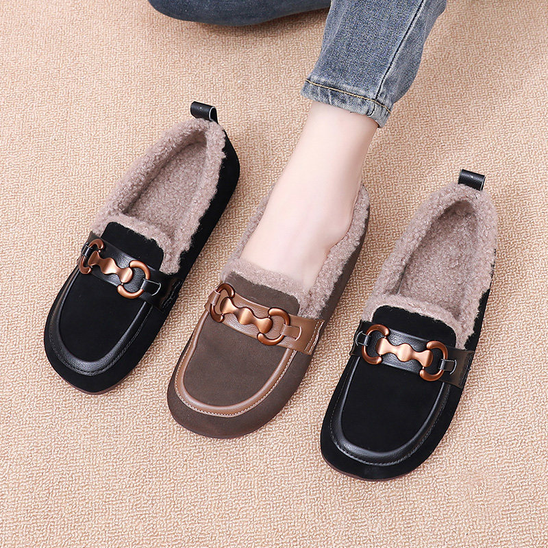 品牌小皮鞋女2025新款夏天小香风大码女鞋41一43真皮加绒平底棉鞋,女鞋,棉鞋,淘宝优惠券,粉丝福利购,淘宝优惠卷