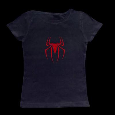 Y2k Crop Top Summer Gothic Slim Vintage Graphic Baby Tee em