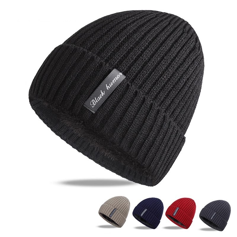 Men Warm Beanie Hat Winter Knitting Wool Hats for Uni Cap