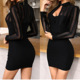 dress网纱拼接修身 Mesh 显瘦包臀连衣裙 fit hip stitching slim