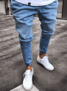2018 new men casual denim trousers male fashion ripped jeans